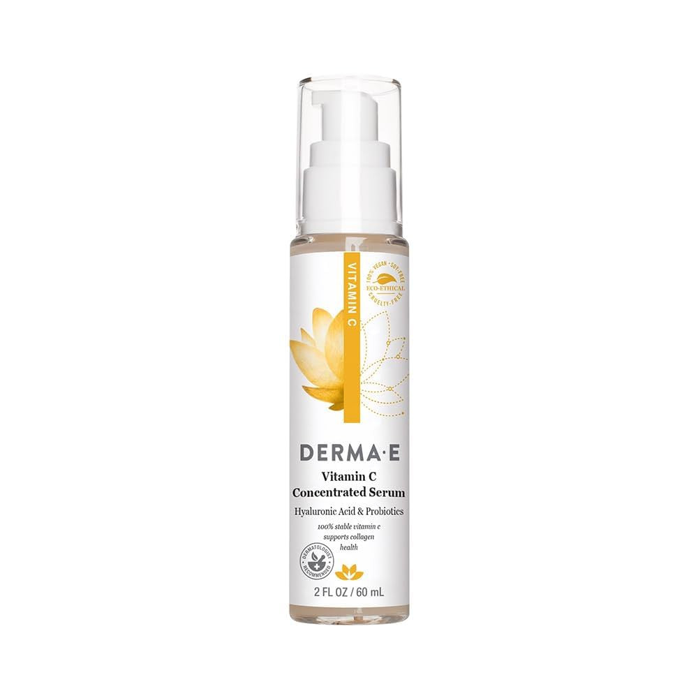 DERMA E Vitamin C Concentrated Serum with Hyaluronic Acid, Vitamin E & Aloe, All Natural, Antioxi... | Amazon (US)