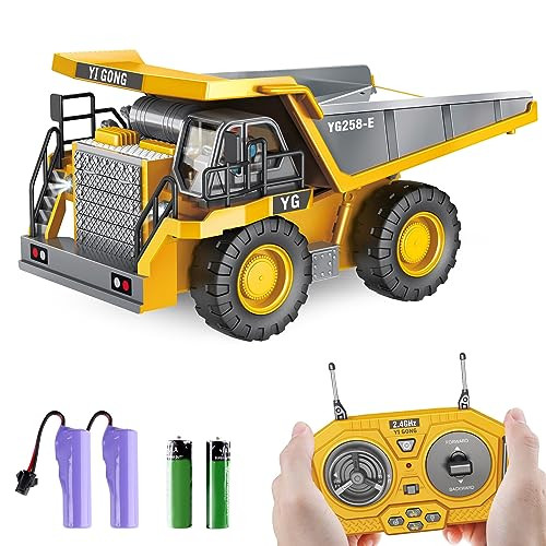 Dwi Dowellin Remote Control Dump Truck Toys for Boys 4-7,Construction Rc car with Metal Bed Lights/Sounds for Kids Age 8-12 Year Old,Ideal for Boys Age 3+ | Amazon (US)