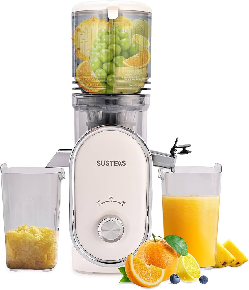 SUSTEAS Cold Press Juicer, 5.3" Feed Chute Slow Masticating Machines with 300W, Fit Whole Fruits ... | Amazon (US)