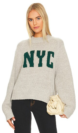 Kendrick University New York Sweater in Heather Grey | Revolve Clothing (Global)