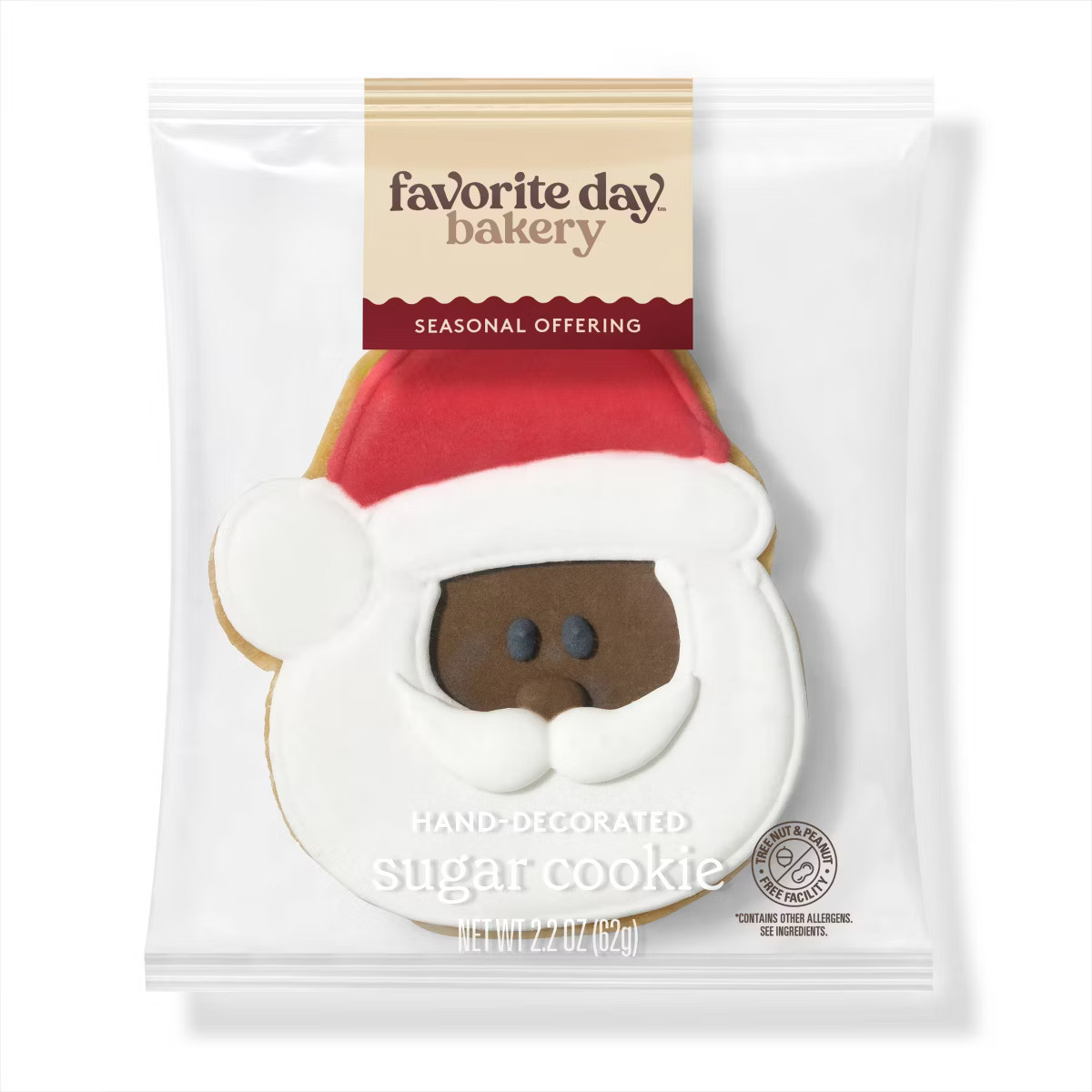 Christmas Hand-Decorated Santa Sugar Cookie - 2.12oz - Favorite Day™ | Target