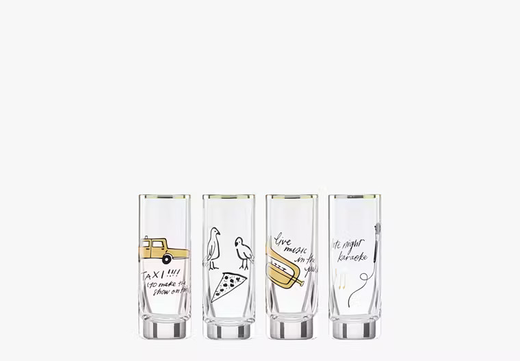 Good Times In A New York Minute 4-piece Shot Glass Set | Kate Spade (US)