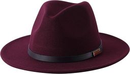 Lanzom Women Lady Retro Wide Brim Floppy Panama Hat Belt Buckle Wool Fedora Hat | Amazon (US)