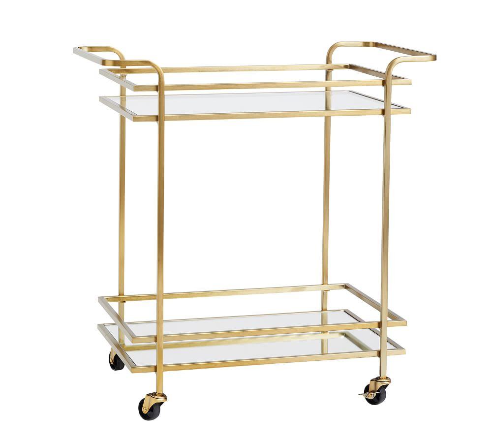 Skylar 29" Metal Bar Cart | Pottery Barn (US)