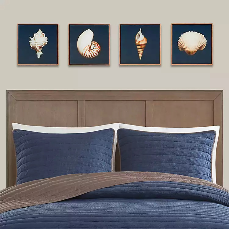 Ocean Shell Framed Canvas Art Prints, Set of 4 | Kirkland's Home