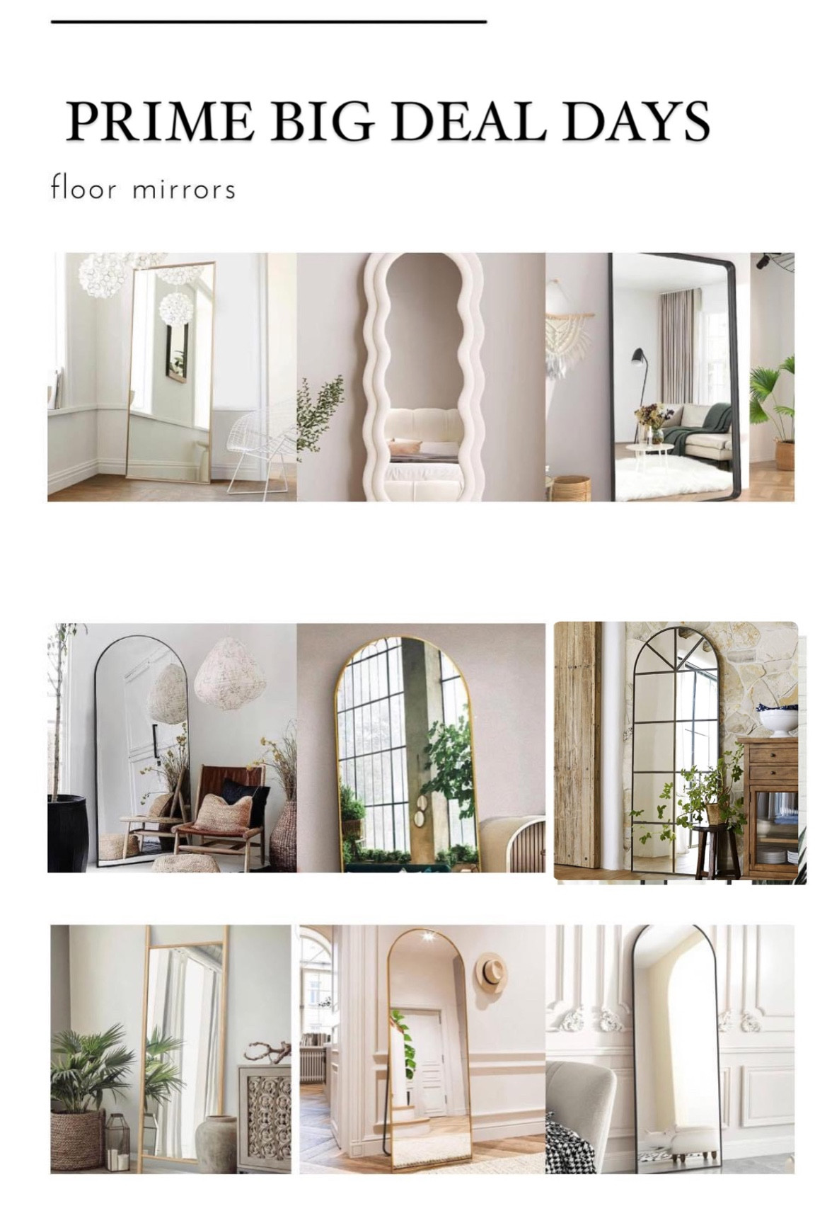 Community request - budget friendly floor mirrors! All a part of Prime Big Deal Days! All under $99-$260! 