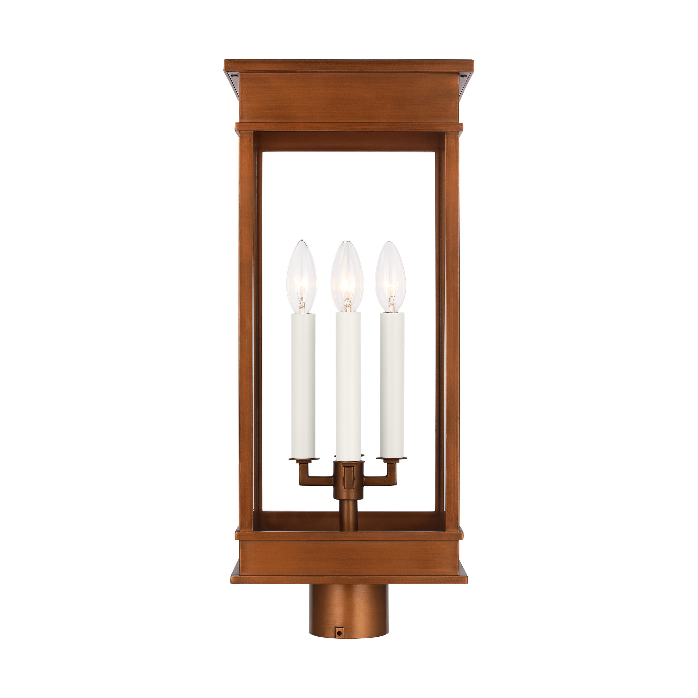 Chapman & Myers Cupertino Large Post Lantern Natural Copper - Visual Comfort | Visual Comfort
