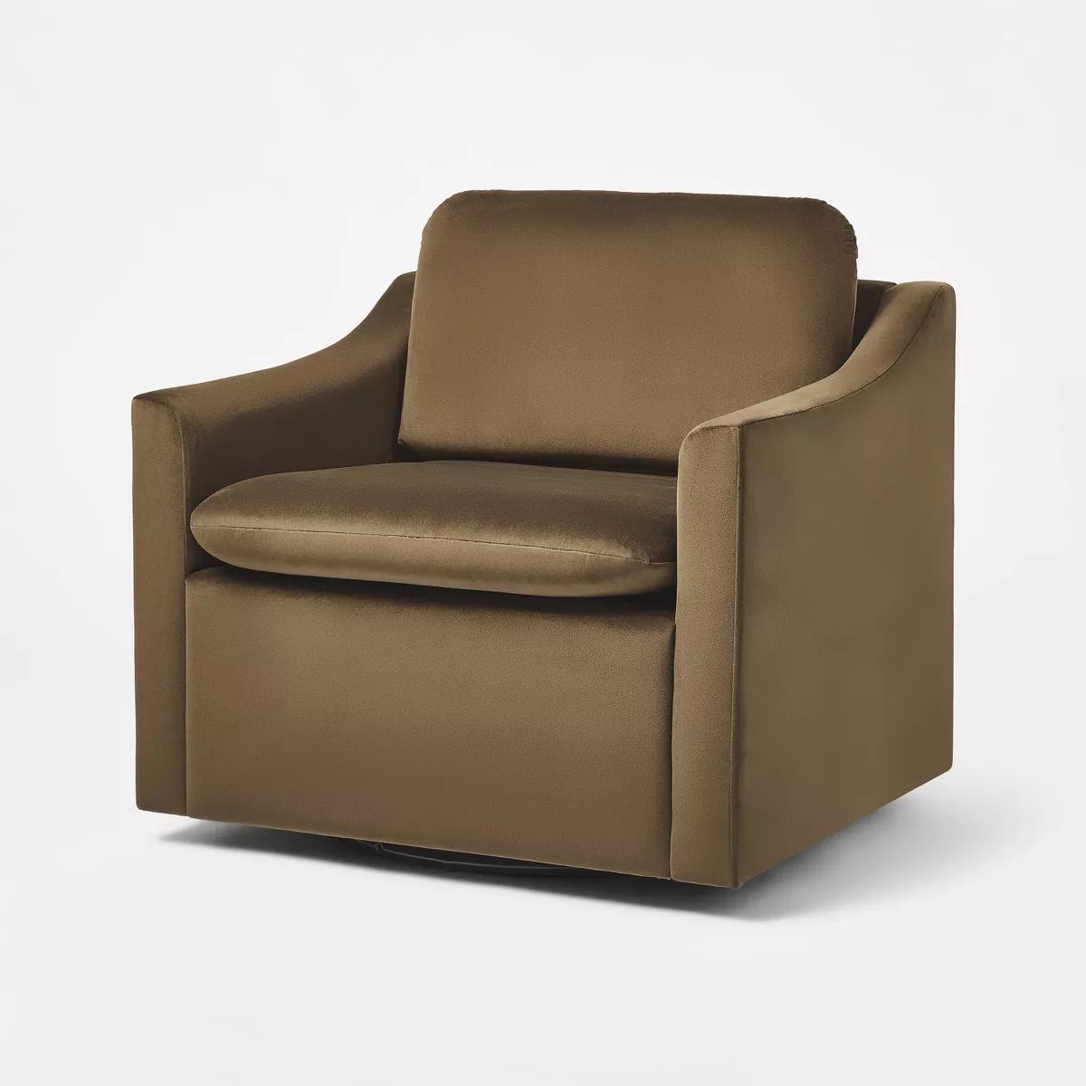 Fully Upholstered Swivel Accent Chair Dark Brown Velvet - Threshold™ designed with Studio McGee | Target