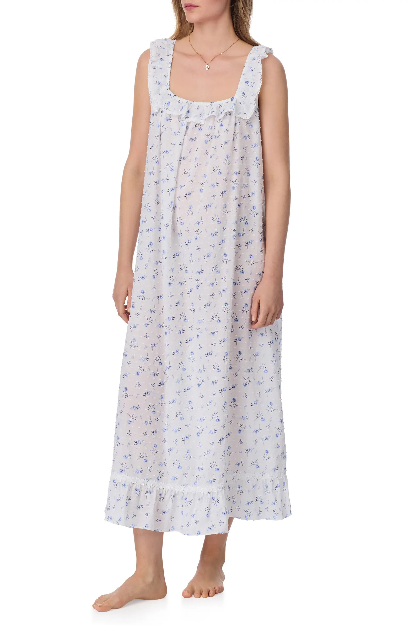 Lace Trim Swiss Dot Nightgown | Nordstrom