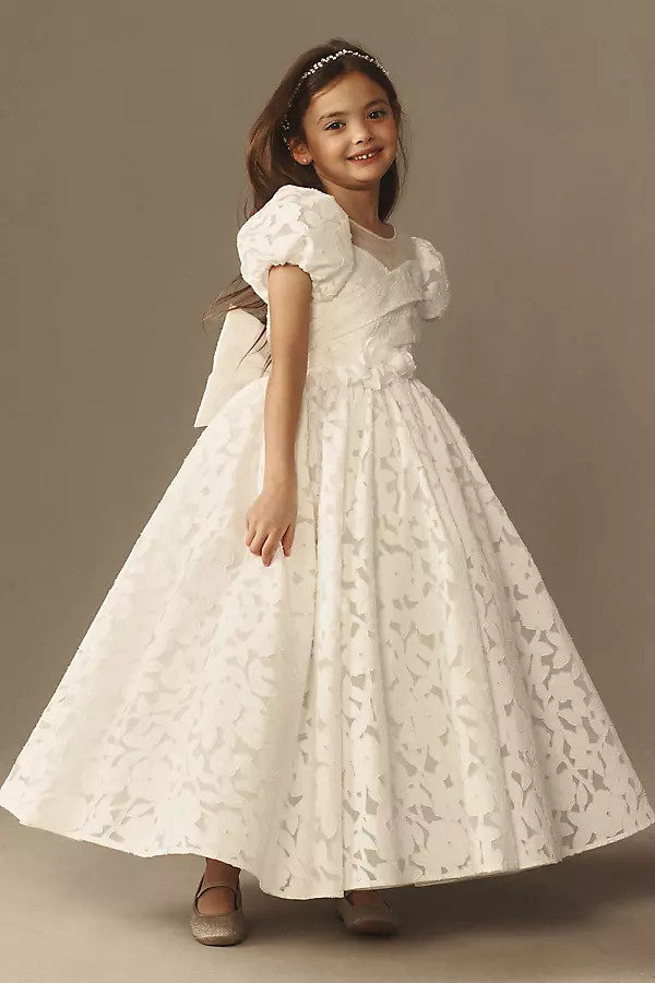 Joscelyn Puff-Sleeve Lace Flower Girl Dress | Anthropologie (US)