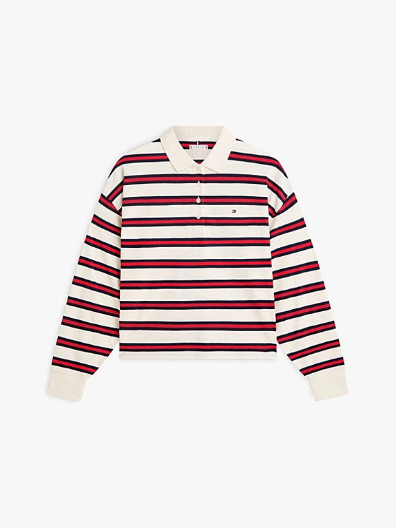 1985 Relaxed Fit Stripe Long Sleeve Polo Shirt | Tommy Hilfiger UK