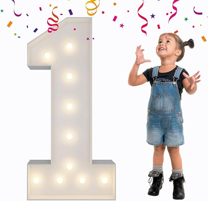 3FT Light Up Numbers, Mosaic Number for Balloons, Giant Marquee Numbers, Mosaic Balloon Number 1 ... | Amazon (US)