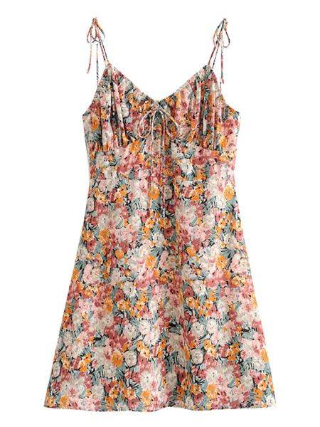 'Maeve' Floral Front Tied Mini Dress | Goodnight Macaroon