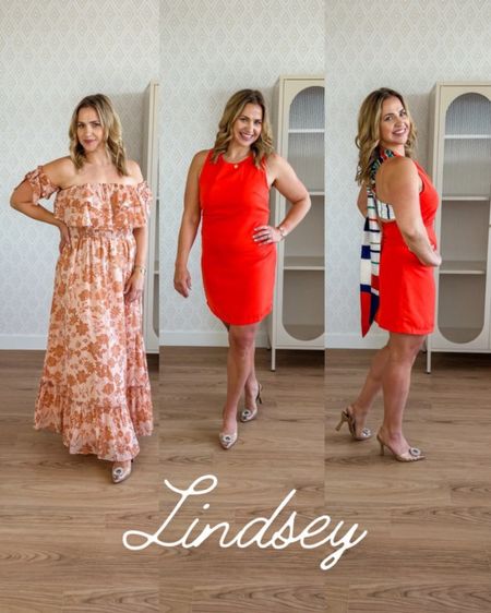 Spring / summer dresses 
- all under $100 from Lulus 
- great ideas for upcoming weddings or events! 
. 
Both dresses are size medium, my typical size. I am 5’4” / 150lbs / dress size 6 / 8

I might size down in floral, was a little roomy! The fun orange one I loved - needs a low back bra to show off the fun ties! 🤩 (if between sizes, go up one!)

#LTKover40 #LTKfindsunder100 #LTKwedding