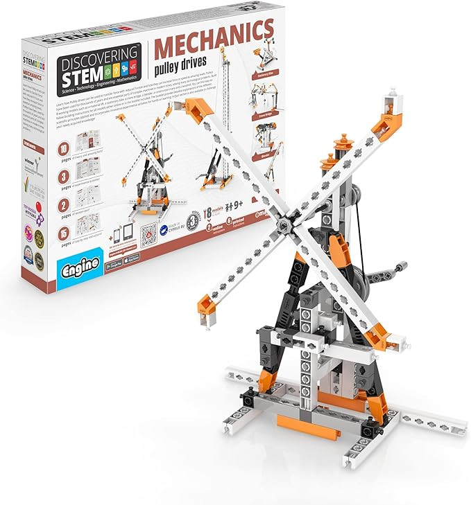 Engino STEM Toys, Pulley Drives Building Toys for Kids 9+, Educational Set, Creative Gift for Boy... | Amazon (US)