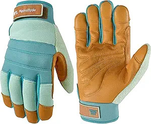 Wells Lamont Women's HydraHyde Water-Resistant Leather Palm Hybrid Work Gardening Gloves, Small (... | Amazon (US)