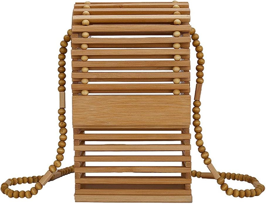 MILATA Women Bamboo Crossbody Bags Cellphone Handmade Purse Rattan Bag For Summer Beach | Amazon (US)