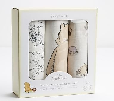 Disney Winnie The Pooh Organic Muslin Swaddle Set | Pottery Barn Kids