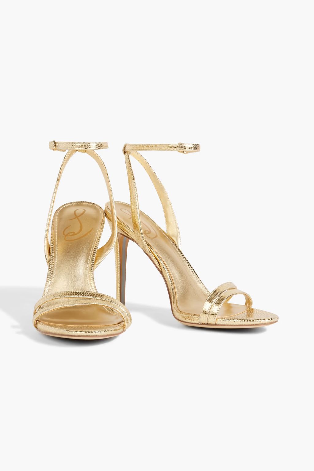 Gemmie metallic snake-effect leather sandals | The Outnet (US and CA)