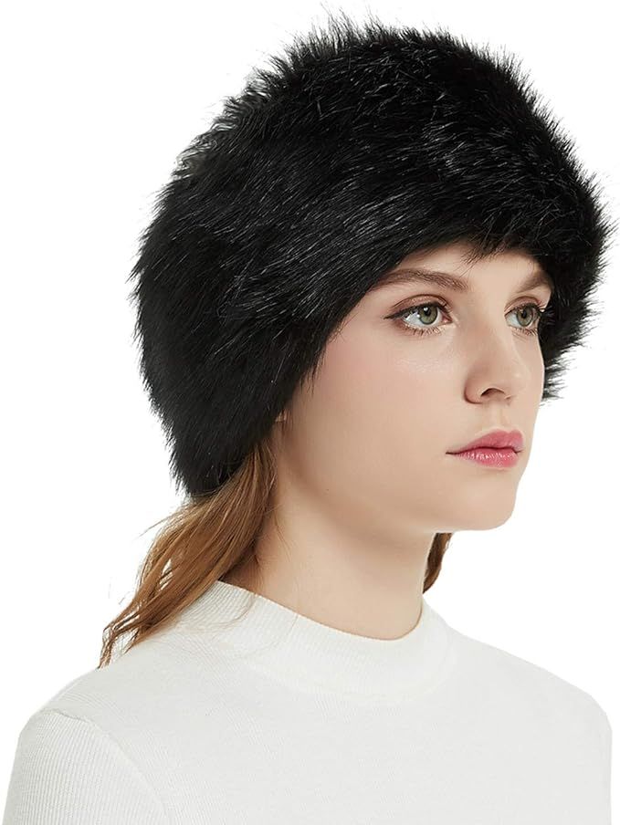 Faux Fur Headbands Outdoor Ear Warmers Earmuffs Ski Hat Winter Warm Elastic Hairbands Head Wraps ... | Amazon (US)