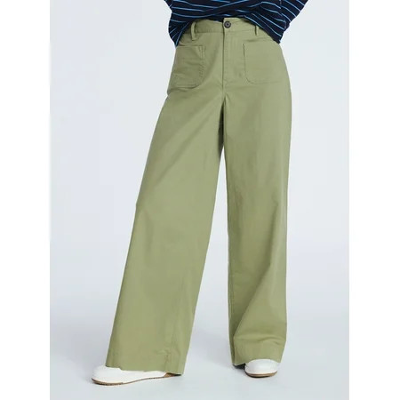 Free Assembly Women s and Women s Plus Patch Pocket Wide Leg Pants 30” 32” and 34” Inseam Sizes XS-4X | Walmart (US)