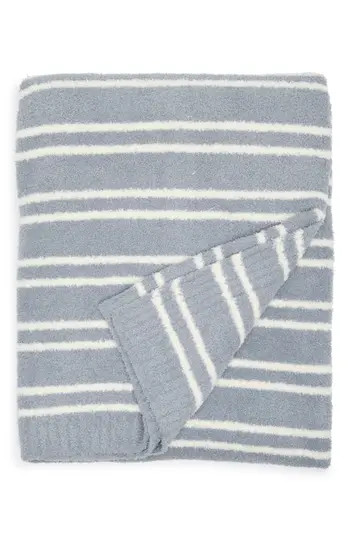 Barefoot Dreams® CozyChic® Double Stripe Throw Blanket in Blue Water/Cream at Nordstrom Rack | Nordstrom Rack