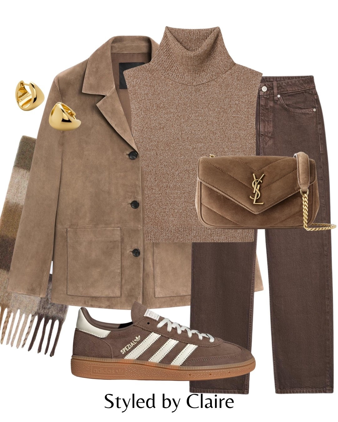 BEIGE & BROWN🍪
Tags: real suede blazer massimo dutti Zara brown jeans mom adidas spezial ysl shoulder bag checked scarf fashion autumn transitional inspo outfit ideas chic women’s style city break work office wear cool girl capsule wardrobe basics 

#LTKshoes #LTKjeans #LTKautumn
