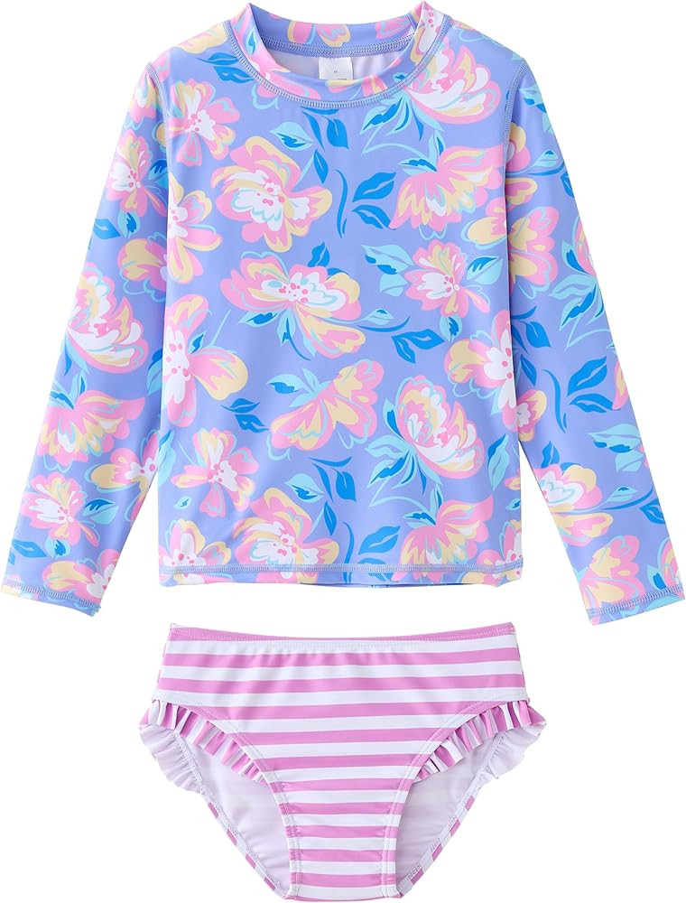 UMELOK Toddler and Little Girls Rash Guard Sets with Bikini Bottoms Swimwear | Amazon (US)