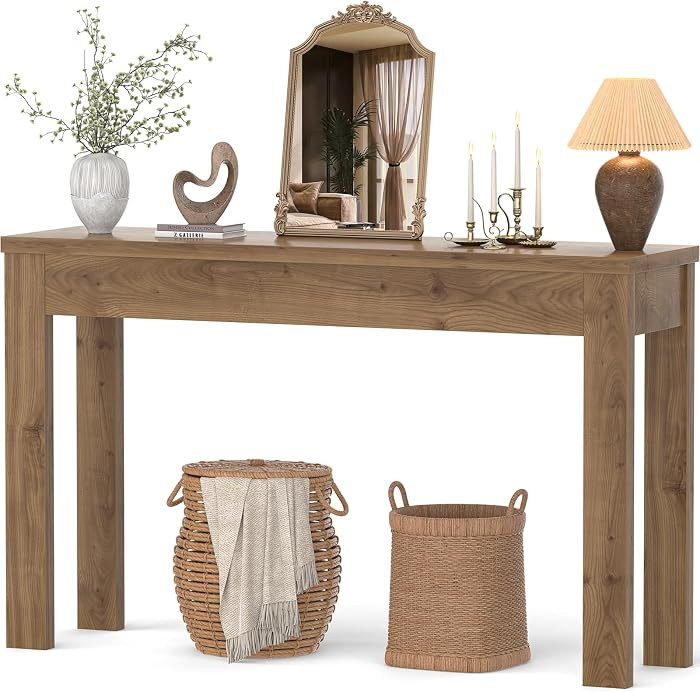 Console Table, 47" Farmhouse Wood Entryway Table, Sofa Tables Narrow Long Behind Couch, Entry Tab... | Amazon (US)