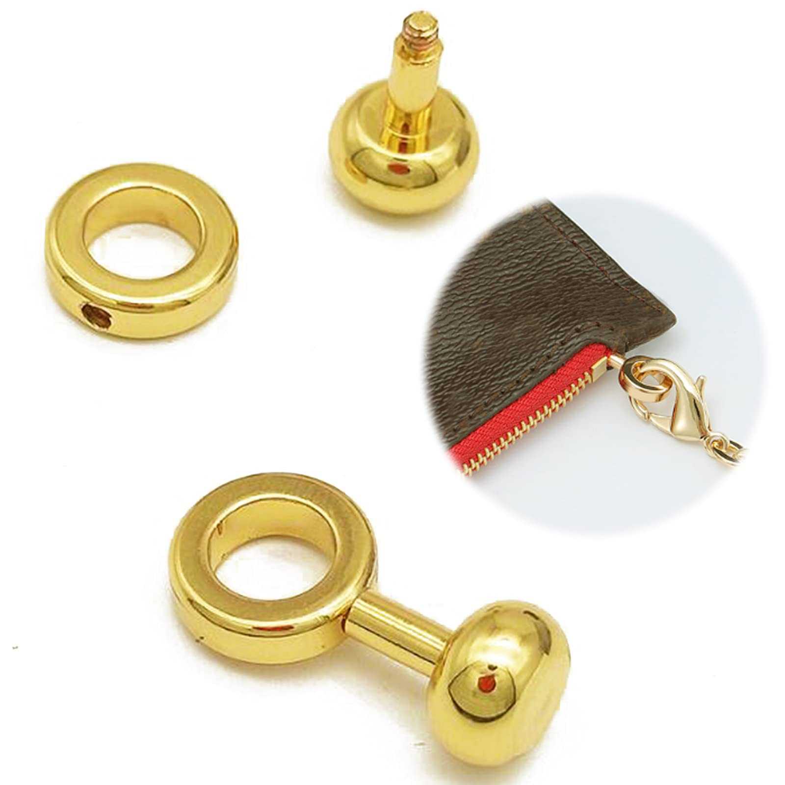 2Pcs Brass Ball Studs Rivets O/D Ring for Leather Crossbody Purse Craft,Small | Amazon (US)