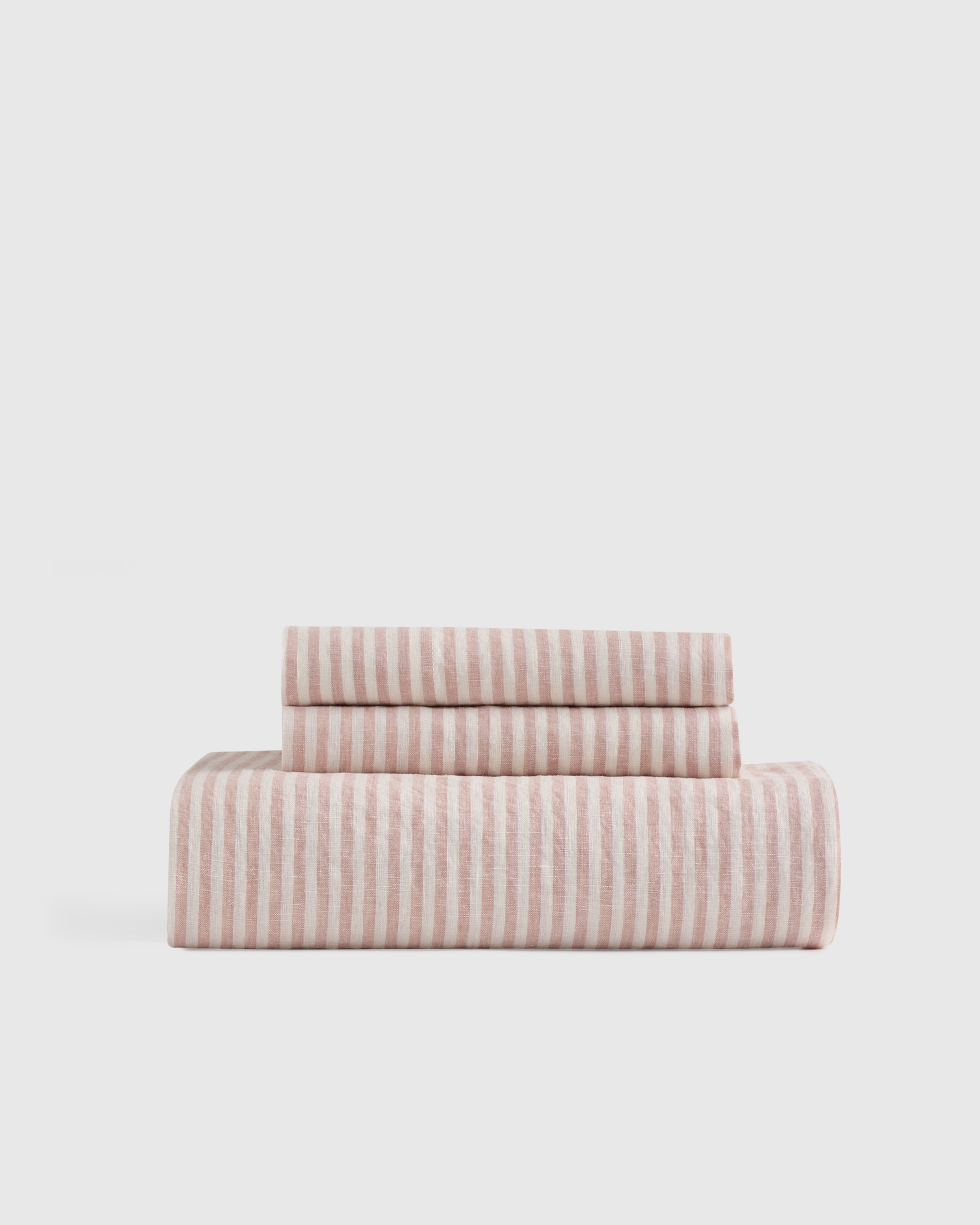 Quince | European Linen Stripe Euro Sham in Terracotta/White Stripe | Quince