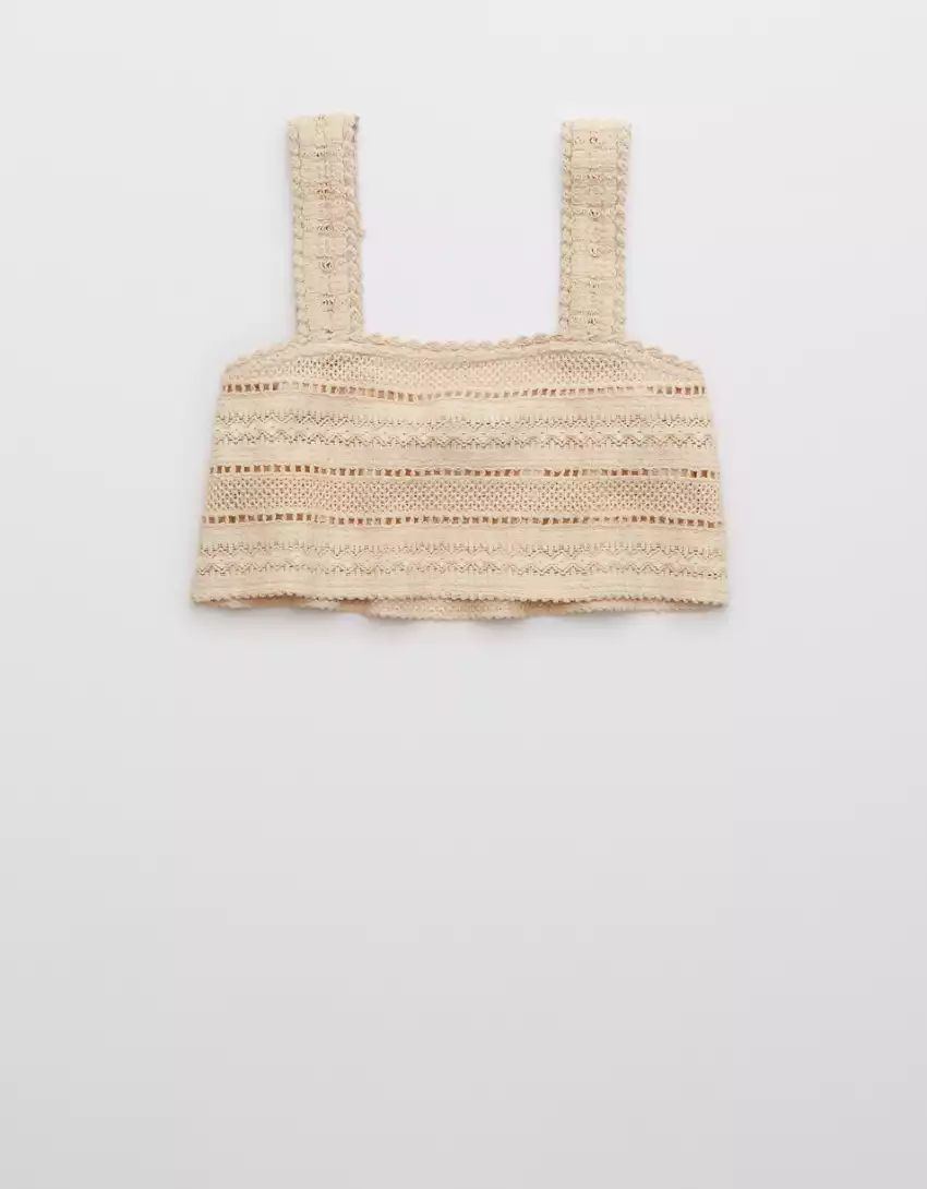 Aerie Textured Lace Tank Top | American Eagle Outfitters (US & CA)