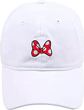Concept One Disney's Minnie Mouse Bows Embroidered Cotton Adjustable Dad Hat with Curved Brim | Amazon (US)