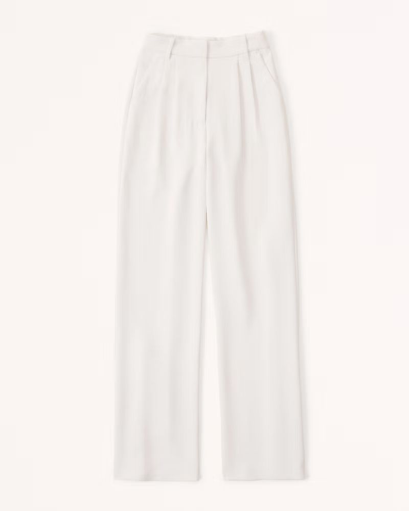 Women's A&F Sloane Tailored Premium Crepe Pant | Women's Bottoms | Abercrombie.com | Abercrombie & Fitch (UK)