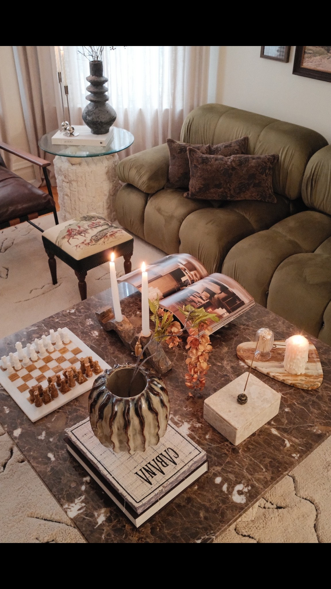 everything on my coffee table 🤎 (couldn’t find some of the exact items so I linked similar ones)