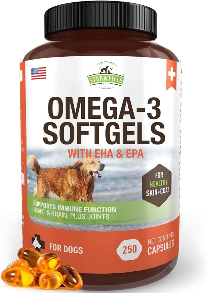 Strawfield Pets' Omega 3 Fish Oil for Dogs Dog Fish Oil Pet Supplement for Joint Support & Pain R... | Amazon (US)