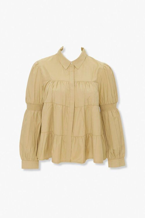 Plus Size Tiered Shirred Shirt | Forever 21 (US)