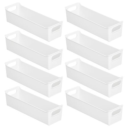 mDesign Slim Plastic Kitchen Storage Container Bins with Handles -Organization in Pantry Cabinet Ref | Walmart (US)