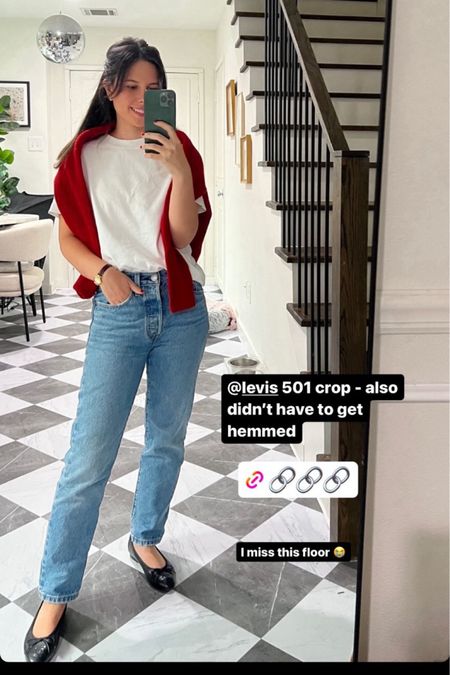 Amazon jeans, sale, Levi’s 501 crop, petite friendly, over 30c classic style, white tee, red cardigan 

#LTKstyletip #LTKfindsunder100 #LTKsalealert