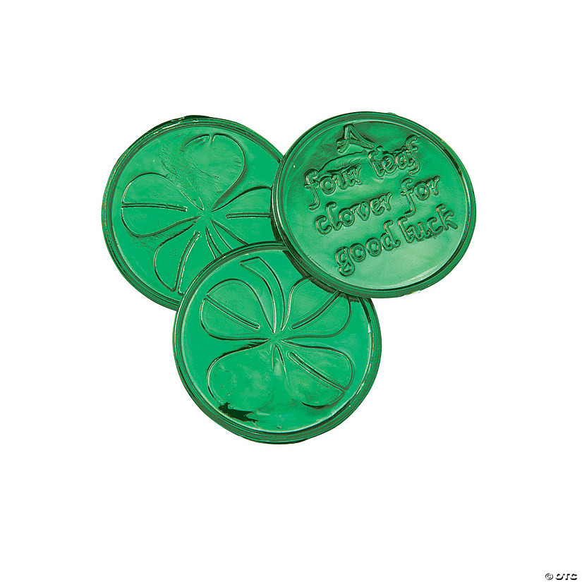 Bulk 144 Pc. Four-Leaf Clover Good Luck Coins for St. Patrick’s Day Celebrations | Oriental Trading Company