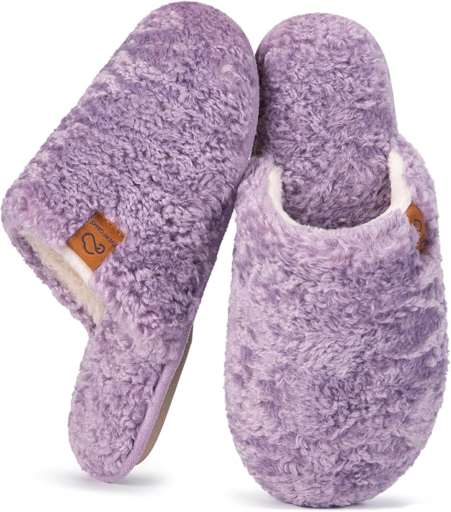 EverFoams Women's Fuzzy Wool-Like Memory Foam Slip on House Slippers Cozy Soft Indoor Outdoor Lad... | Amazon (US)