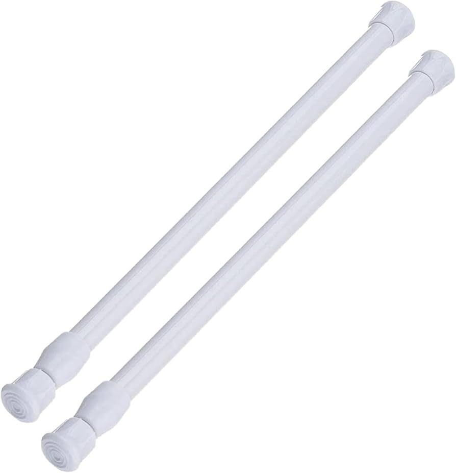 AIZESI Spring Tension Curtain Rods Short Tension Rod (White, 16" to 28"-2Pcs) | Amazon (US)