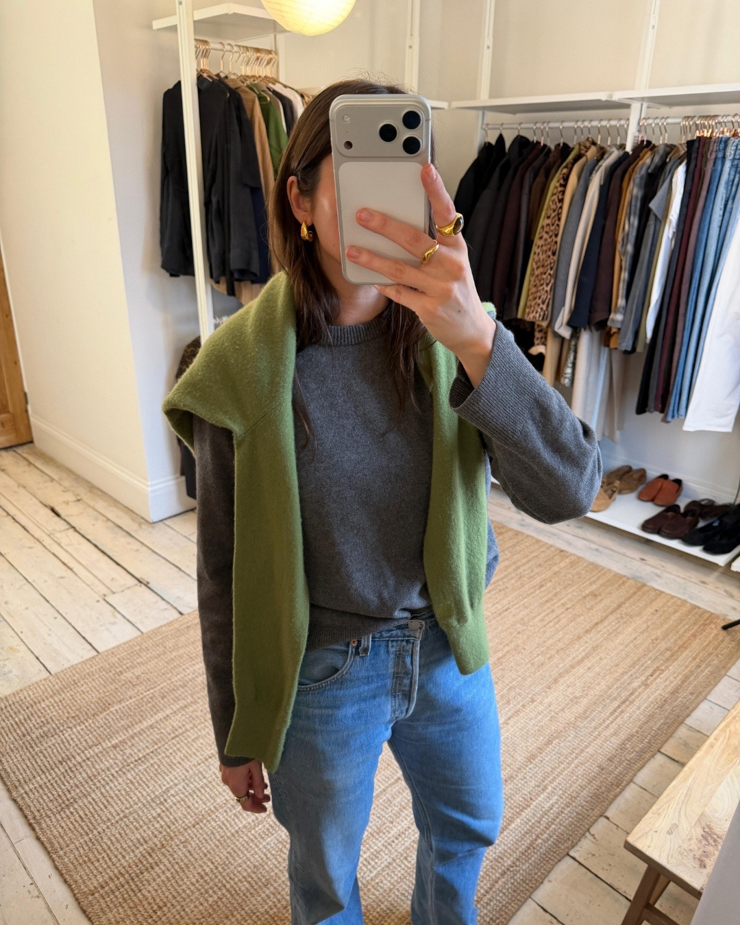 Styling my favourite Arket grey jumper with a pop of green from La Ligne

#LTKstyletip #LTKwinter