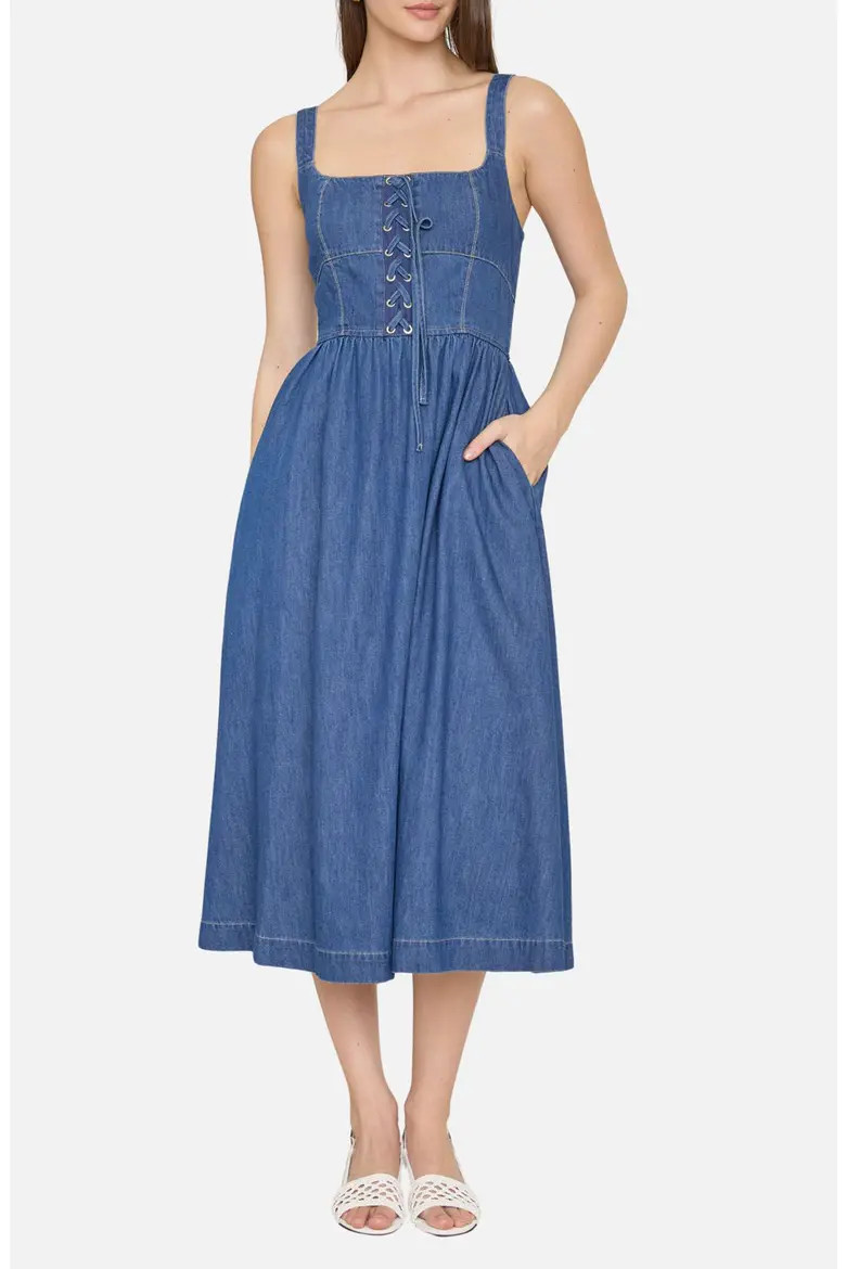 Sleeveless Lace-Up Denim Midi Dress (Women) | Nordstromrack | Nordstrom Rack