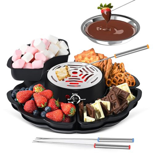 2 in 1 Electric S’mores Maker & Fondue Pot, Tabletop Indoor Smores kit with 4 Roasting Forks, 4 Detachable Trays & 1 Flameless Temperature-controlled Heater, Movie Night Supplies & Housewarming Gifts | Amazon (US)