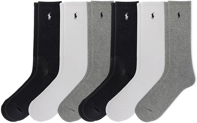 POLO RALPH LAUREN Men's Performance Crew Socks 6 Pack | Amazon (US)