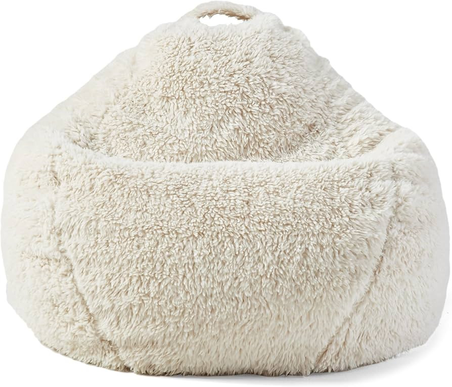 Big Joe Ultra Lounger Bean Bag Chair, Ivory Sherpa, Soft Faux Fur, 2.5 feet | Amazon (US)