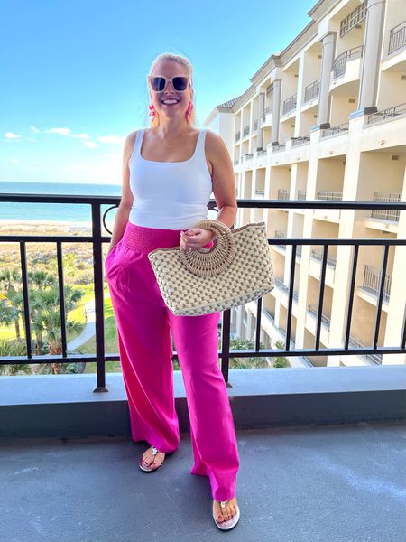 Pink beach resort outfit 

Pants large
Bodysuit large
Straw bag




#LTKSeasonal #LTKShoeCrush #LTKStyleTip #LTKItBag #LTKFindsUnder100 #LTKOver40 #LTKMidsize #LTKTravel #LTKSwim #LTKU #LTKGiftGuide #LTKSaleAlert #LTKActive #LTKFindsUnder50