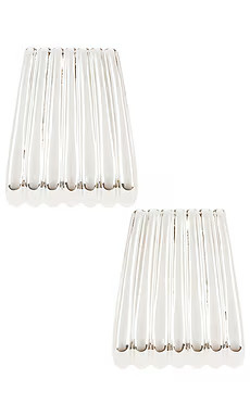 Heaven Mayhem Ribbed Maxi Earrings in Silver from Revolve.com | Revolve Clothing (Global)