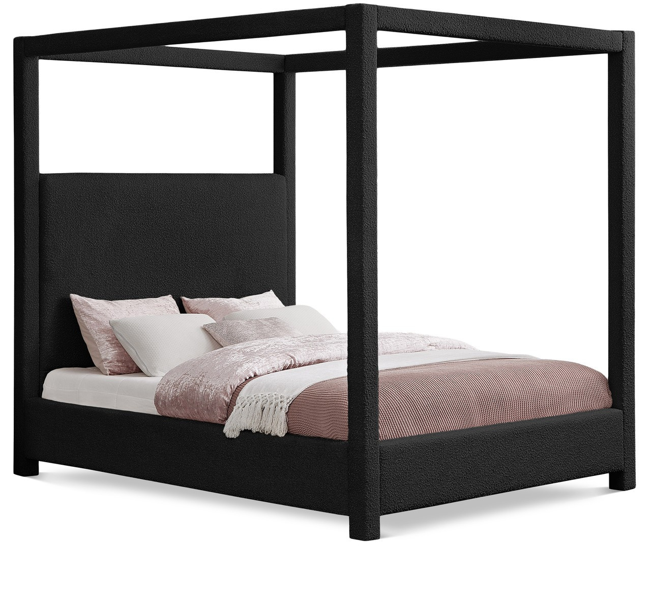 Eden Boucle Fabric King Bed In Black | 1stopbedrooms